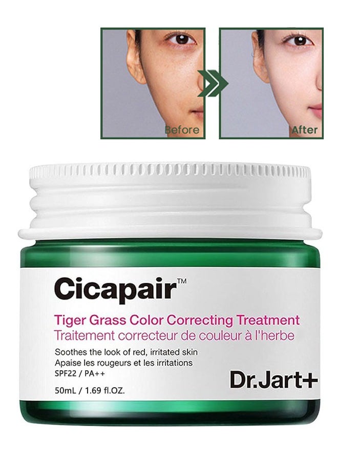 Cicapair Tiger Grass Color Correcting Treatment 50ml, Soothes The Look Of Red, Irritated Skin, Apaise Les Rougeurs Et Les Irritations