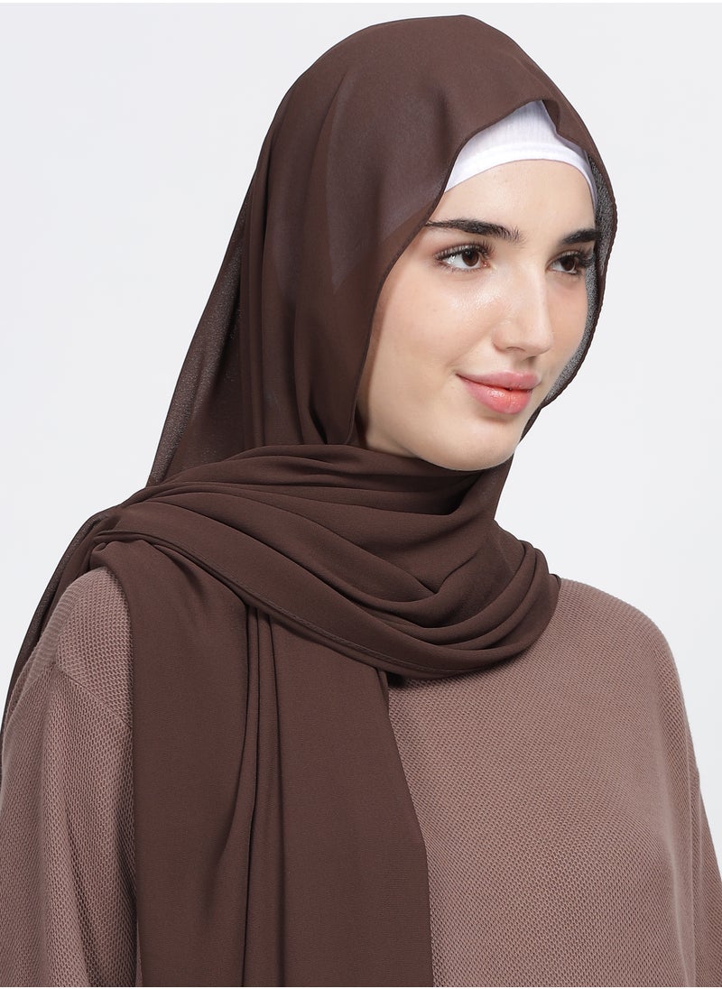 Moja Premium Georgette Hijab - Chocolate