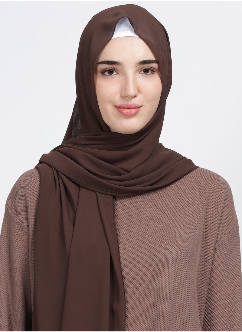 Moja Premium Georgette Hijab - Chocolate