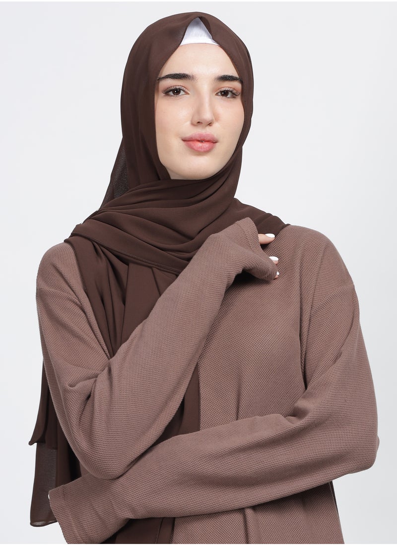 Moja Premium Georgette Hijab - Chocolate