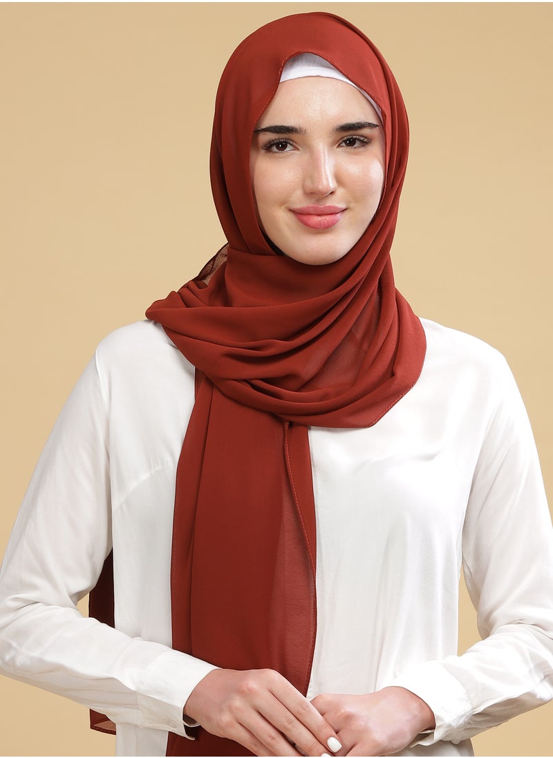 Moja Premium Georgette Hijab - Brick