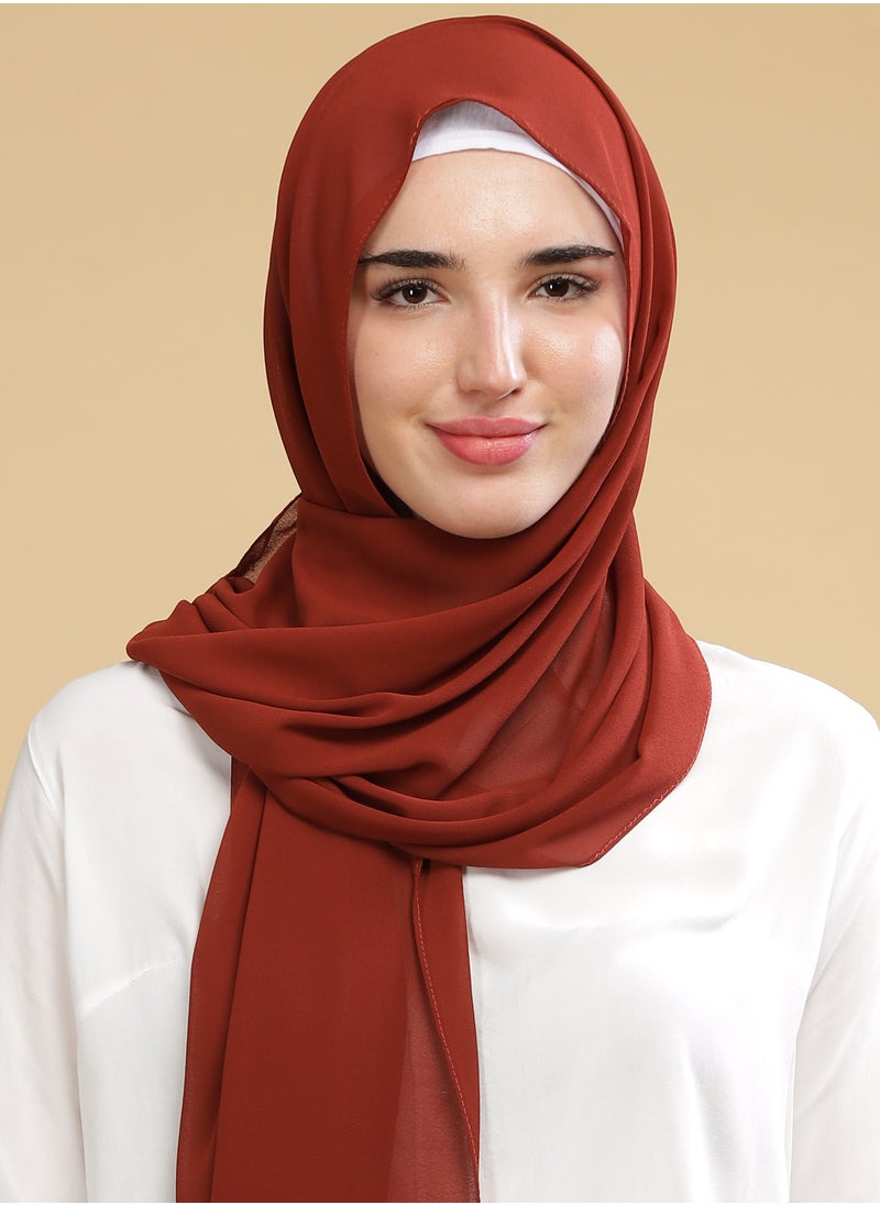 Moja Premium Georgette Hijab - Brick