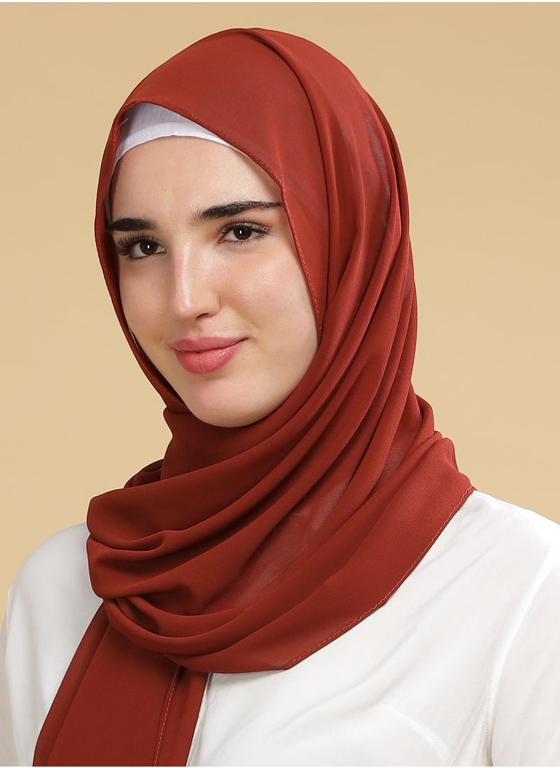 Moja Premium Georgette Hijab - Brick