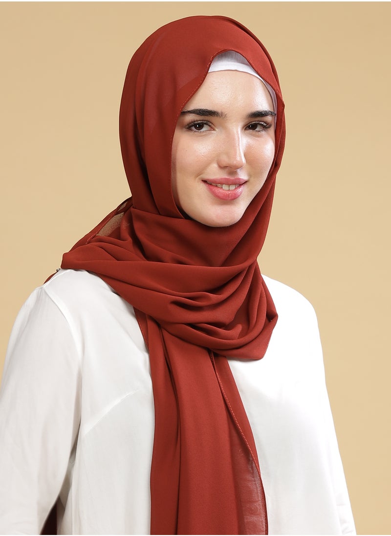 Moja Premium Georgette Hijab - Brick