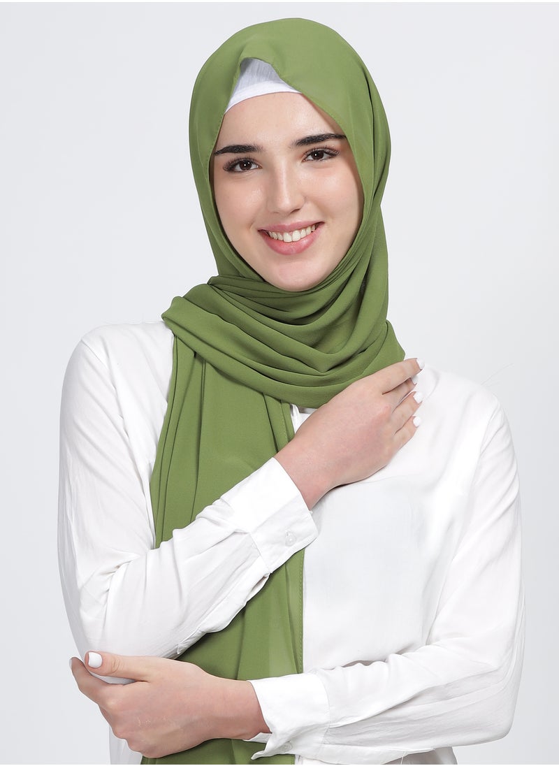 Moja Premium Georgette Hijab - Moss Green