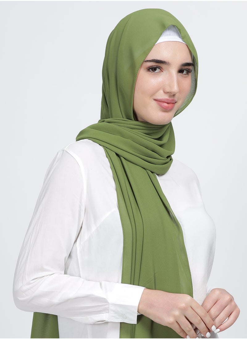 Moja Premium Georgette Hijab - Moss Green