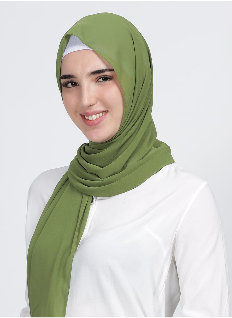 Moja Premium Georgette Hijab - Moss Green