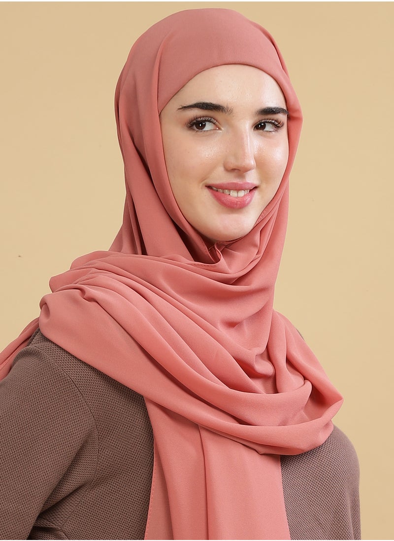 Moja Premium Georgette Hijab - Melon Pink