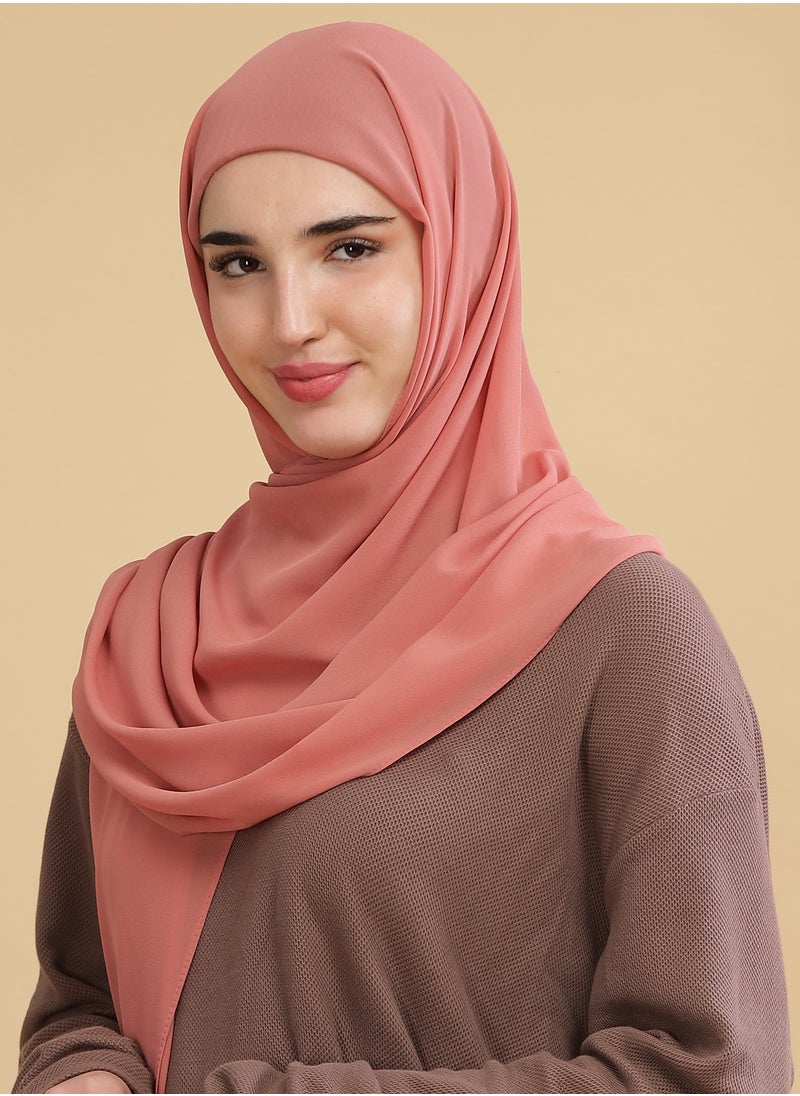 Moja Premium Georgette Hijab - Melon Pink