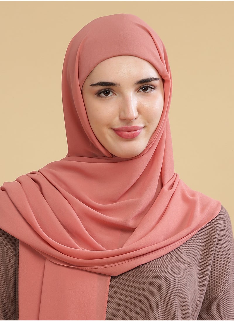 Moja Premium Georgette Hijab - Melon Pink