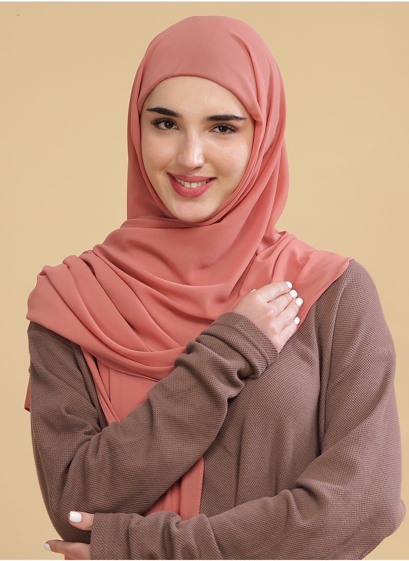 Moja Premium Georgette Hijab - Melon Pink