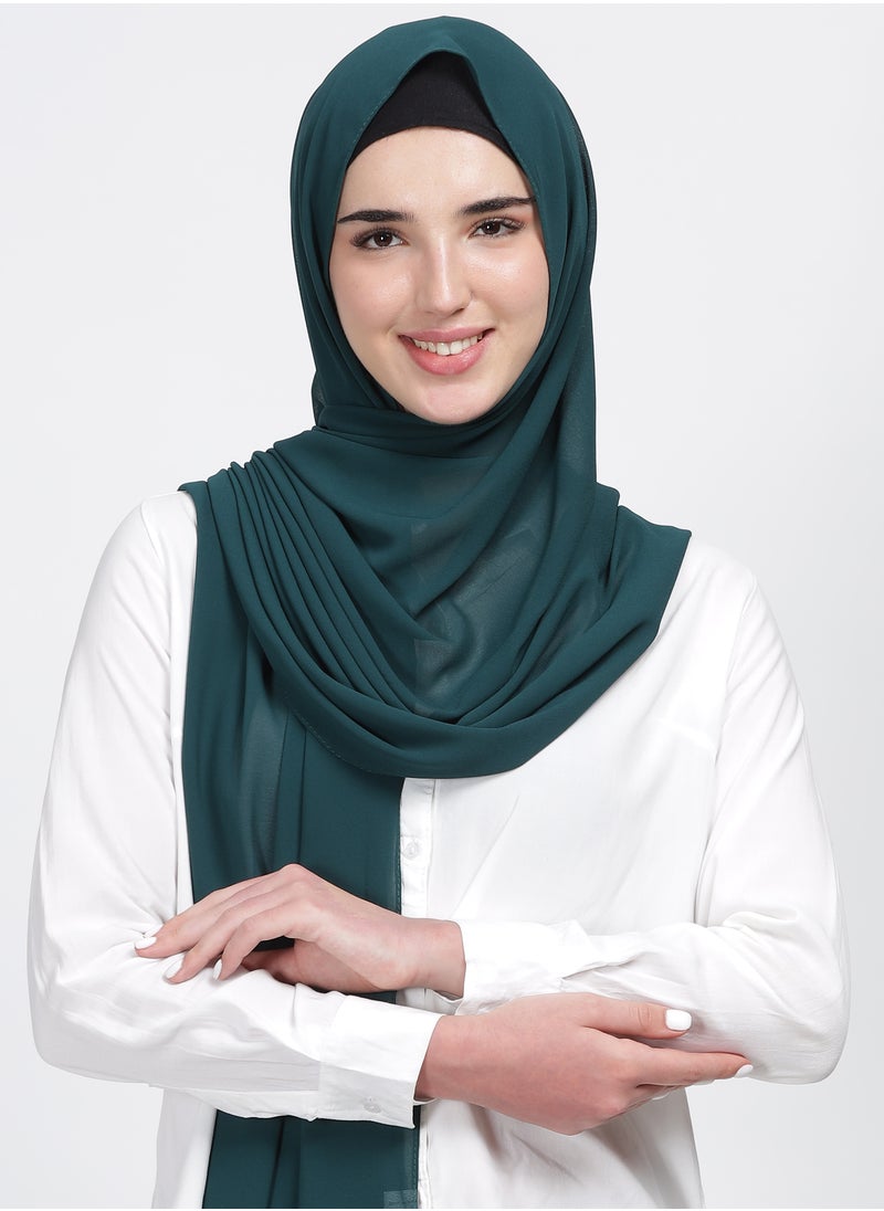 Moja Premium Georgette Hijab - Bottle green