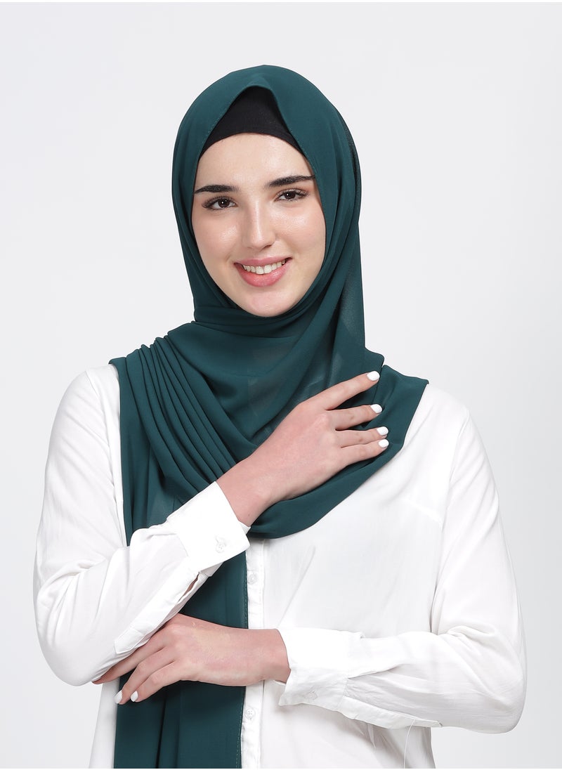 Moja Premium Georgette Hijab - Bottle green