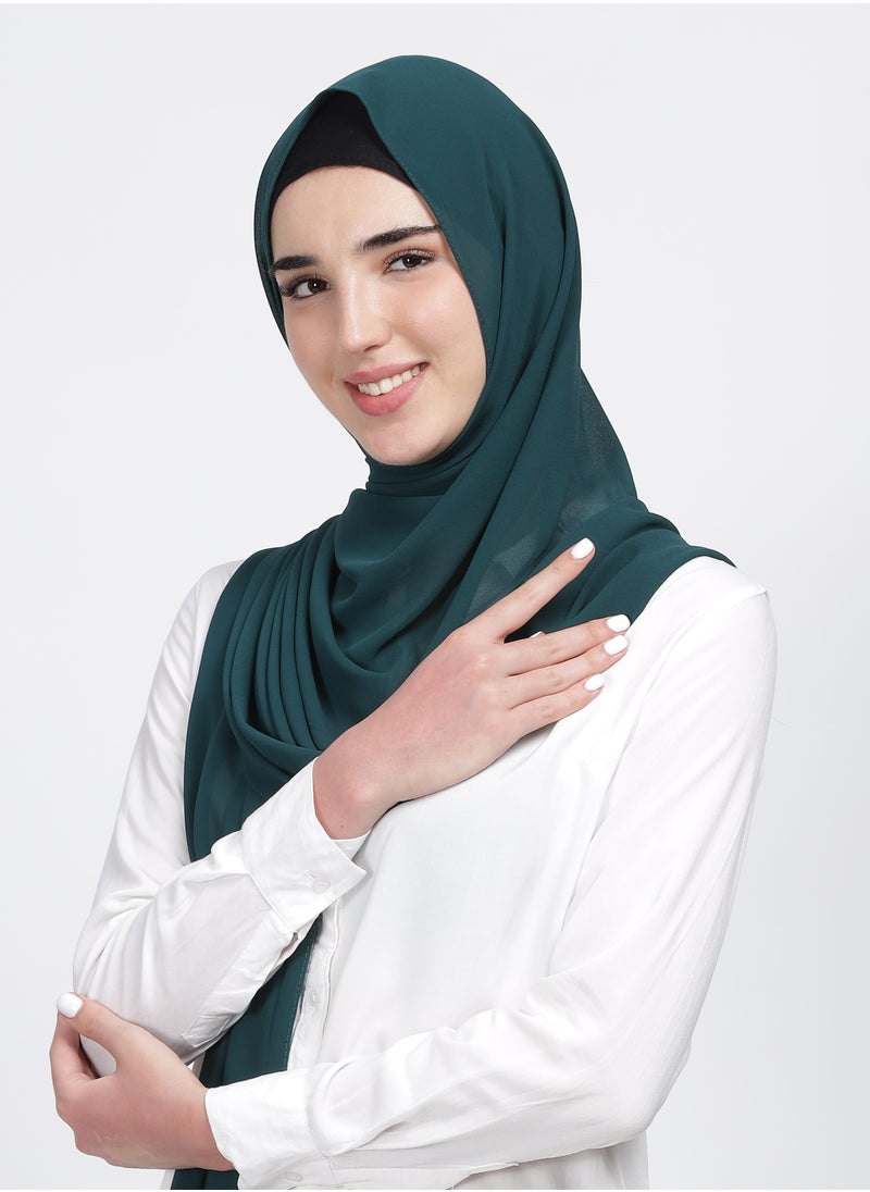Moja Premium Georgette Hijab - Bottle green