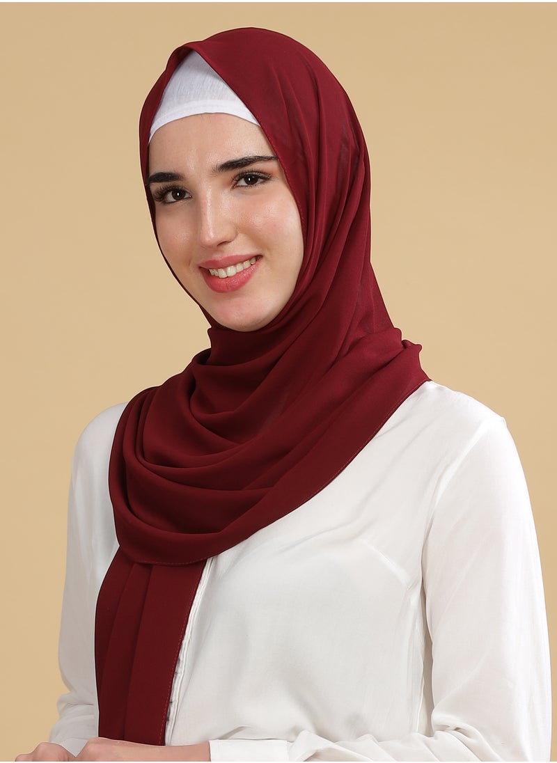 Moja Premium Georgette Hijab - Maroon