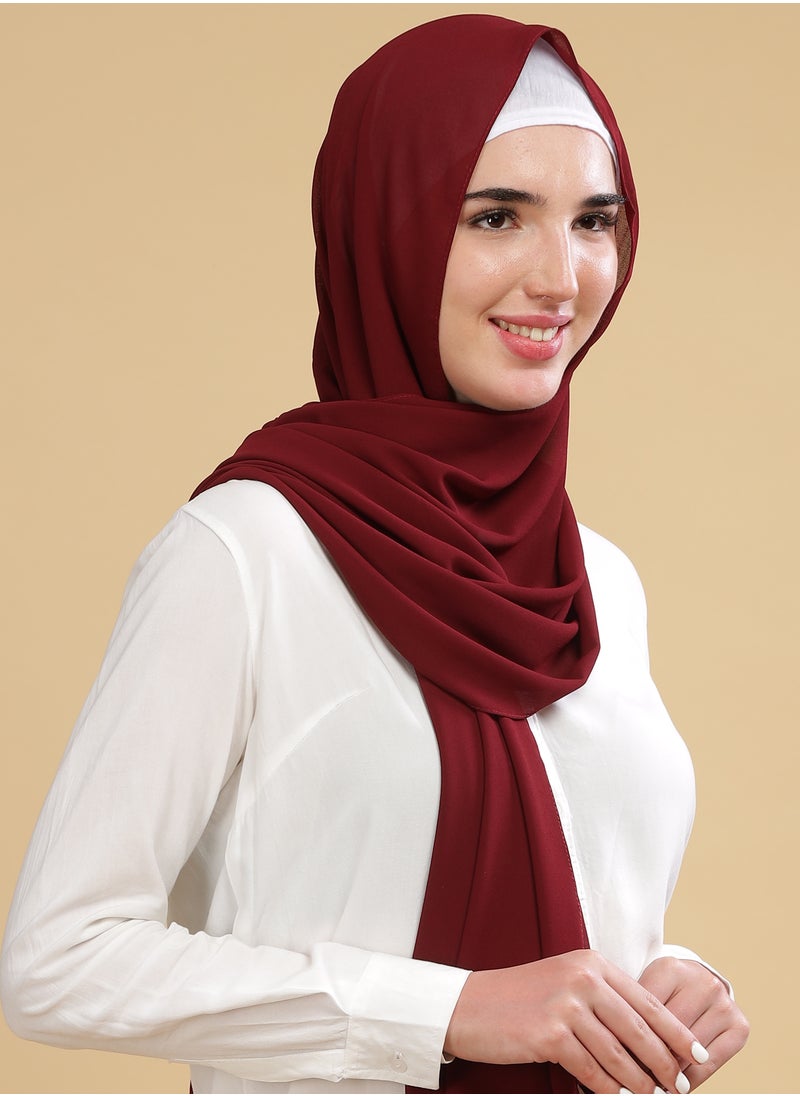 Moja Premium Georgette Hijab - Maroon