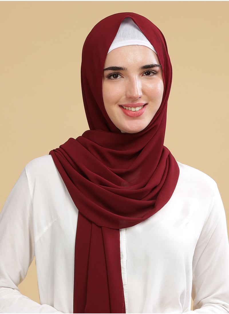 Moja Premium Georgette Hijab - Maroon