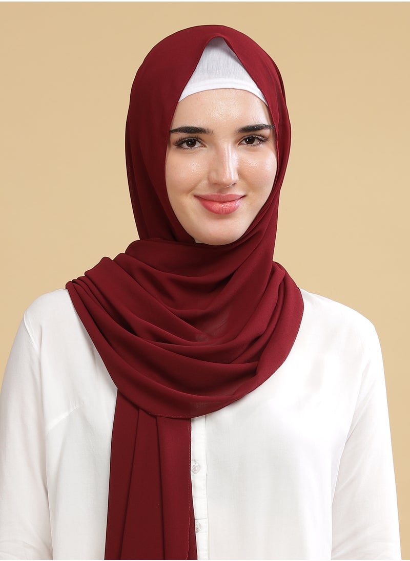 Moja Premium Georgette Hijab - Maroon