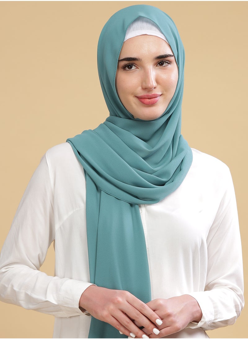 Moja Premium Georgette Hijab - Teal Green