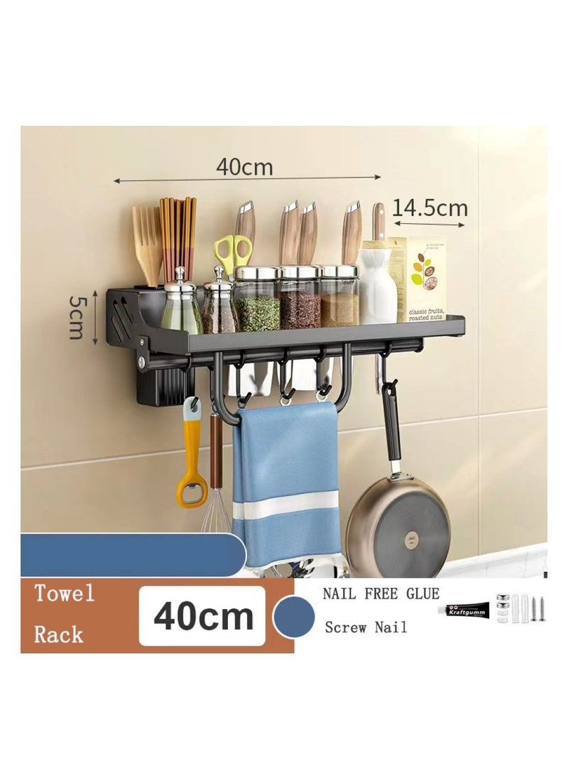 Kitchen Knife and Spice Rack, Glue Installation Spoon Knife Organizer, Stainless-Steel Knife Holder, HeavyDuty Wall Mounted Spice Organizer, Kitchen Cutlery Organizer