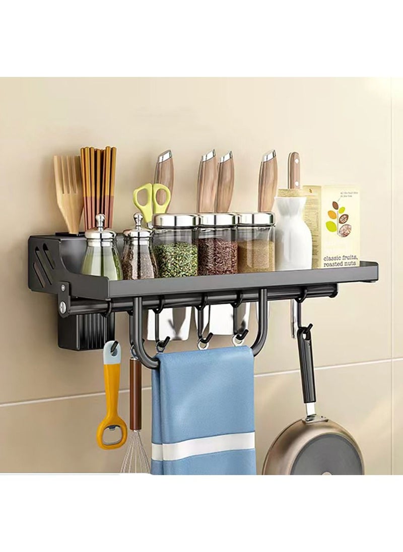 Kitchen Knife and Spice Rack, Glue Installation Spoon Knife Organizer, Stainless-Steel Knife Holder, HeavyDuty Wall Mounted Spice Organizer, Kitchen Cutlery Organizer