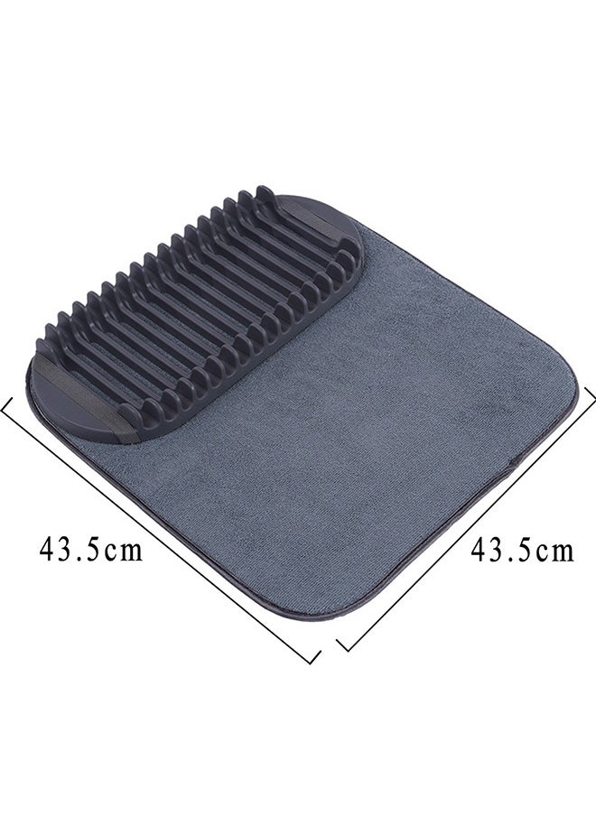 Rack and Microfiber Dish Drying Mat Space Saving Lightweight Design Folds Up for Easy Storage Mini Charcoal