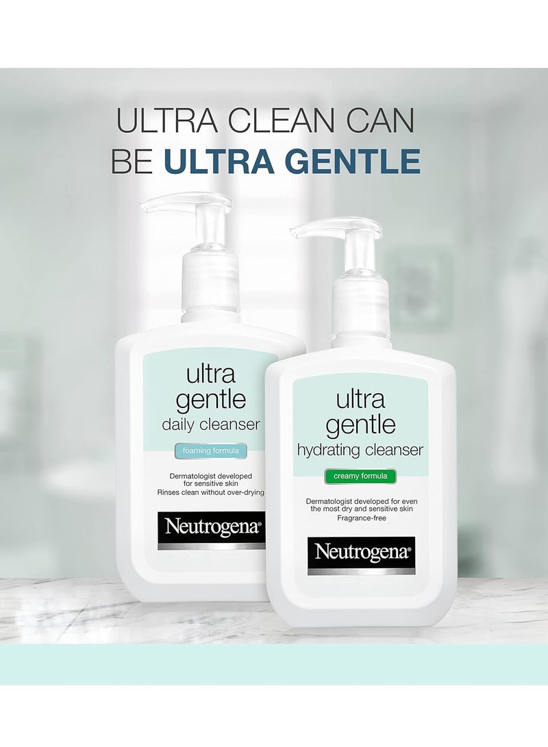Ultra Gentle Hydrating Facial Cleanser, Non-Foaming Face Wash for Sensitive Skin, Gently Cleanses Face Without Over Drying, Oil-Free, Soap-Free, Fragrance-Free, 12 fl. Oz 354 mlml