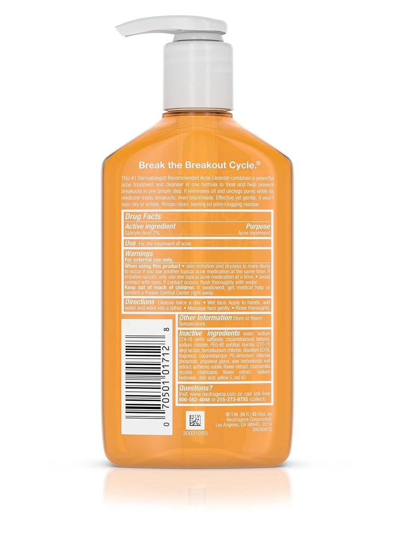 Oil-Free Acne Fighting Face Wash, Daily Cleanser with Salicylic Acid Acne Treatment, 9.1 fl. Oz, 3 PackFluid Ounce