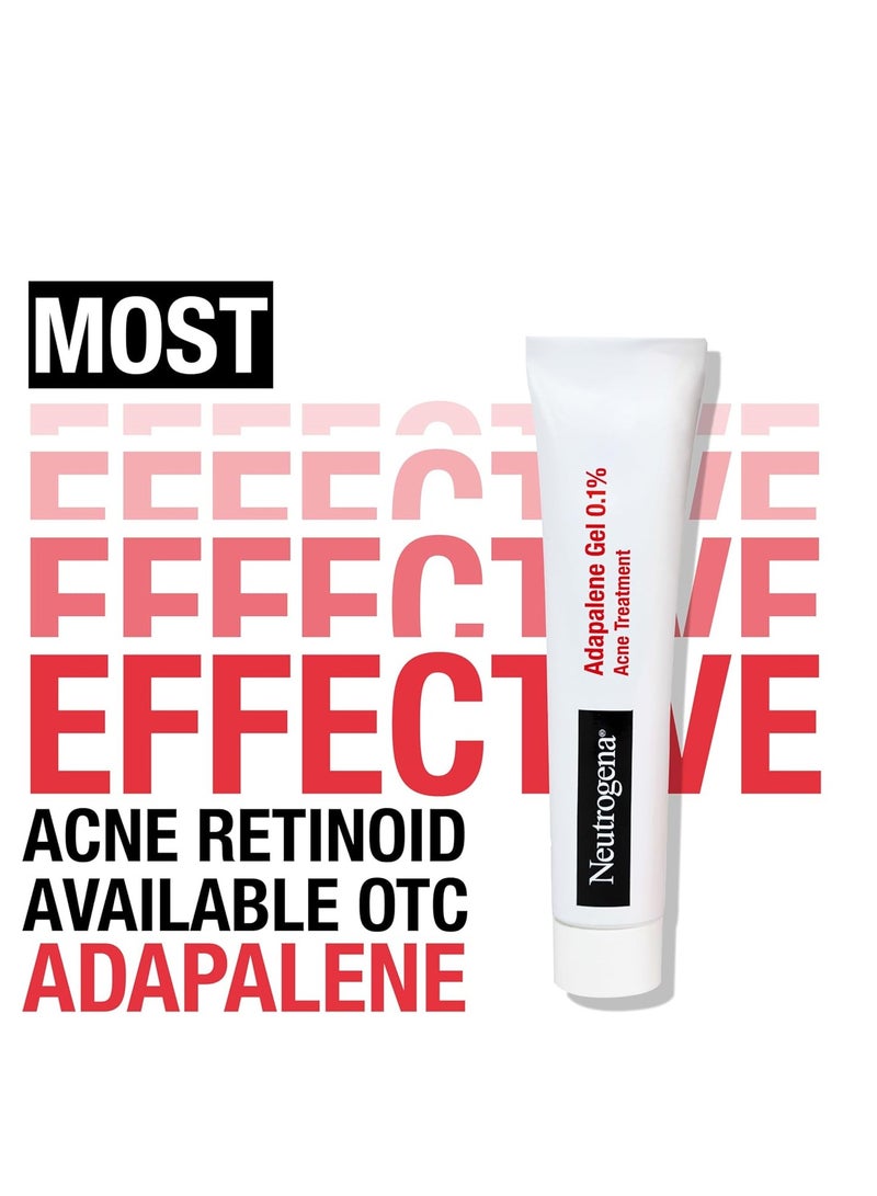 Adapalene Gel Acne Treatment, 0.1% Adapalene Acne Medication for Pimples & Blemishes, Once Daily Topical Retinoid Gel to Help Fight Breakouts, Oil- & Fragrance-Free, 1.6 oz 45 ggrams