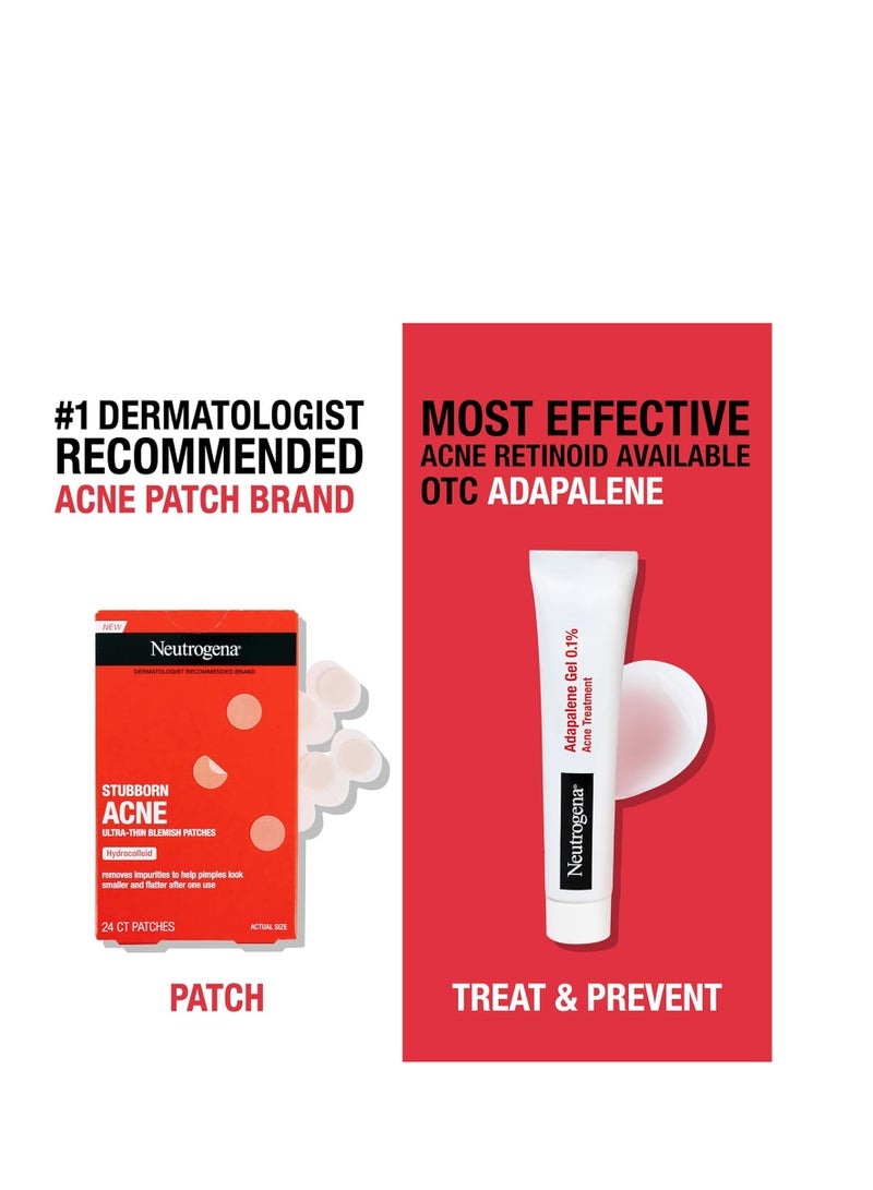 Adapalene Gel Acne Treatment, 0.1% Adapalene Acne Medication for Pimples & Blemishes, Once Daily Topical Retinoid Gel to Help Fight Breakouts, Oil- & Fragrance-Free, 1.6 oz 45 ggrams