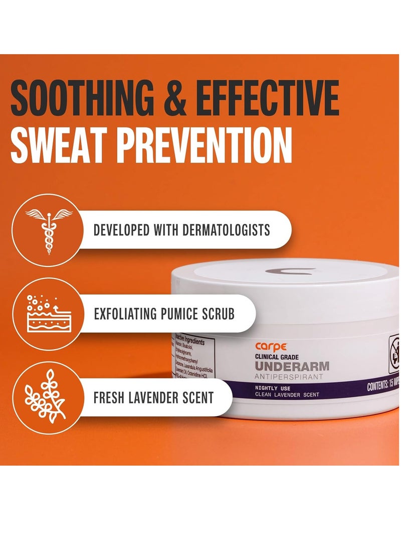 Carpe Clinical Grade Underarm Wipes - New, Unrivaled Antiperspirant Wipes For Armpit Sweat Prevention. Combat Sweat, Block Excessive Sweating, & Help Control Hyperhidrosis.15 Anti Sweat Wipes.