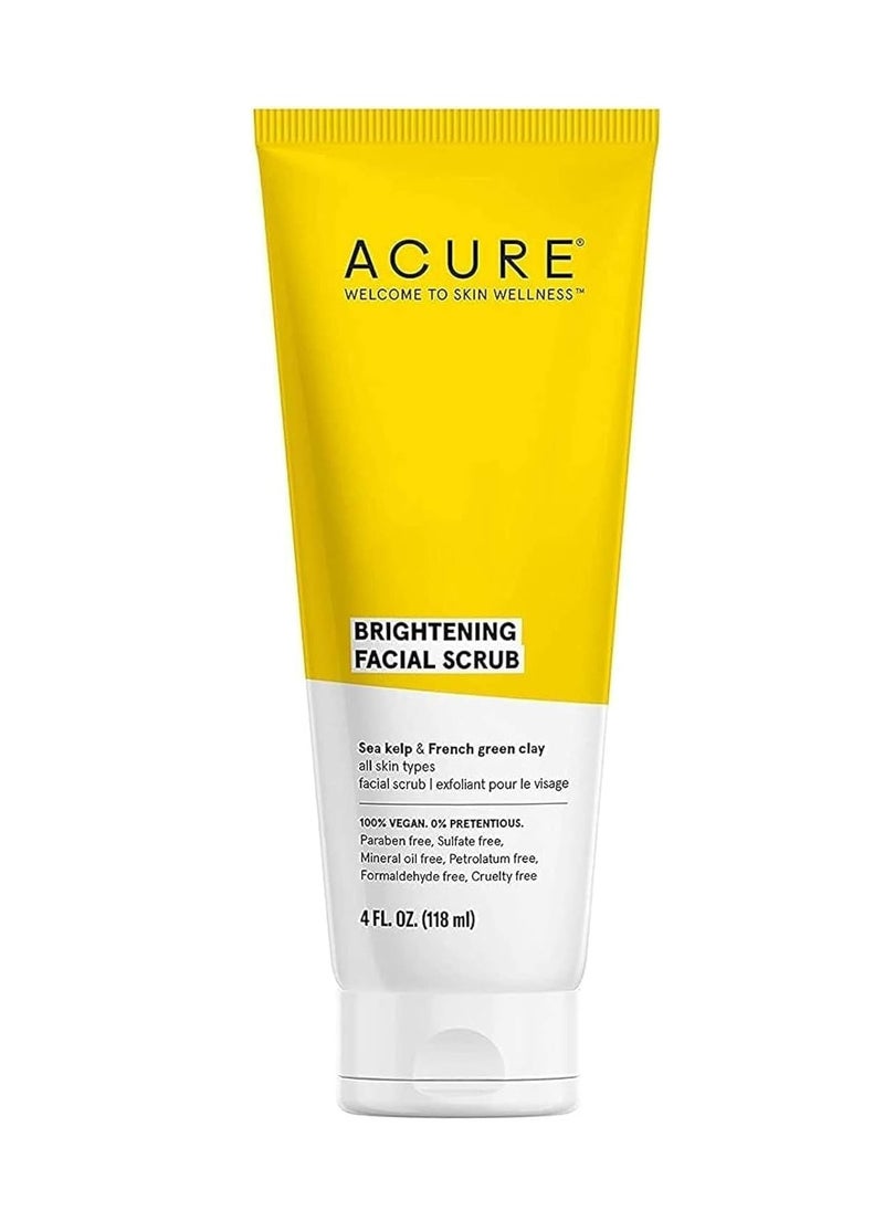 Brightening Facial Scrub for a Youthful Brighter Radiant Complexion With Sea Kelp and French Green Clay 4 Fl Oz