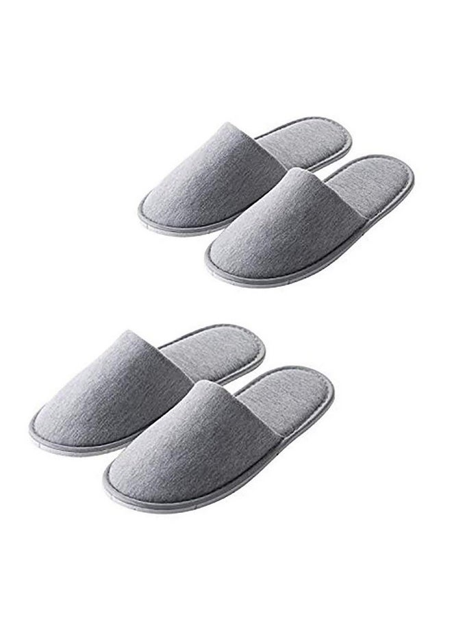 2 Pair Disposable Slippers,Disposable Slippers Bulk Guest Slippers,Travel Portable Polyester-Cotton Slippers Home Interior Slippers Hotel Special Anti-Skid Shoes Cotton Trailer