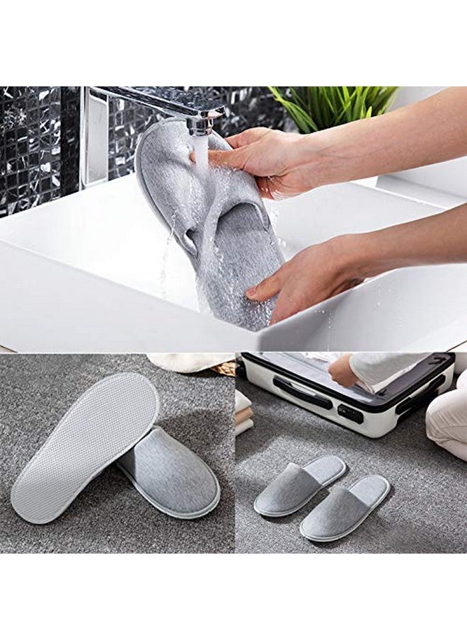 2 Pair Disposable Slippers,Disposable Slippers Bulk Guest Slippers,Travel Portable Polyester-Cotton Slippers Home Interior Slippers Hotel Special Anti-Skid Shoes Cotton Trailer