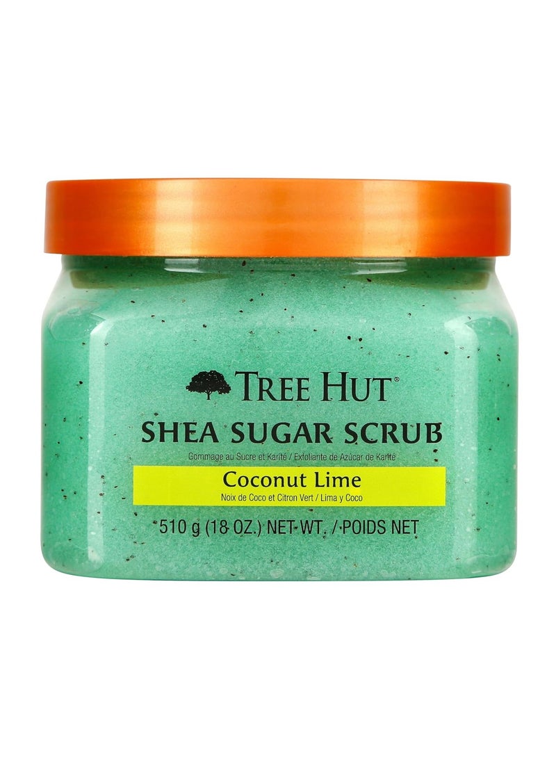 Tree Hut Shea Sugar Body Scrub Coconut Lime 18 oz 510g Made in USA.