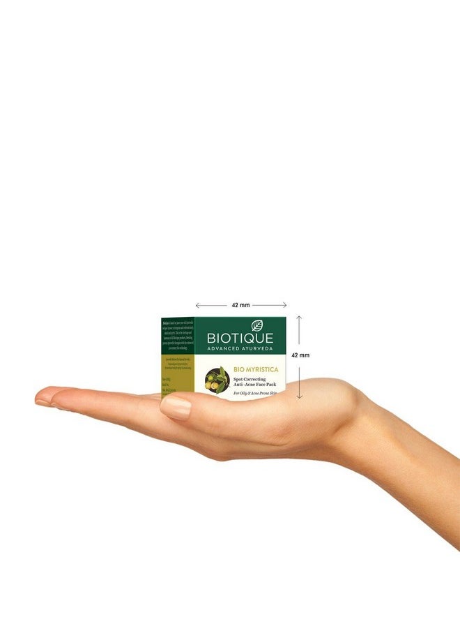 Biotique Myristica Acne Control Spot Correction Face Pack For Oily & Acne Prone Skin, 20gm