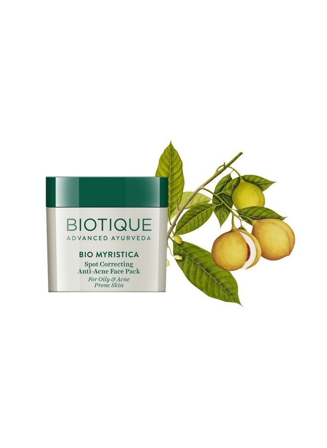 Biotique Myristica Acne Control Spot Correction Face Pack For Oily & Acne Prone Skin, 20gm