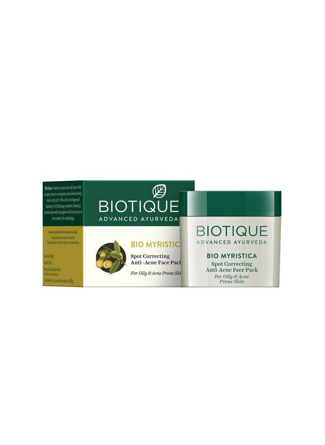 Biotique Myristica Acne Control Spot Correction Face Pack For Oily & Acne Prone Skin, 20gm