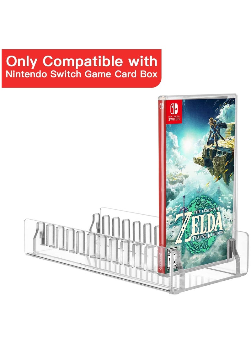 Acrylic Game Storage Organizer Stand Compatible with Nintendo Switch Game Card Case, Upgraded Switch Game Display Holder Fits up to 12 Games Box - Clear