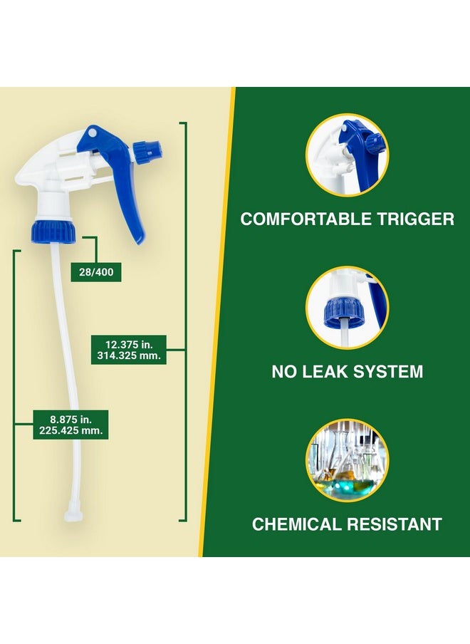 Spray Bottle Nozzle Replacement, Bottle Tops Only - Sprayer Nozzle Triggers For Heavy Duty, Commercial, Home Cleaning Solutions - Fits 8,16,24,32 Oz Plastic & Glass Bottles, Blue 6 Pack