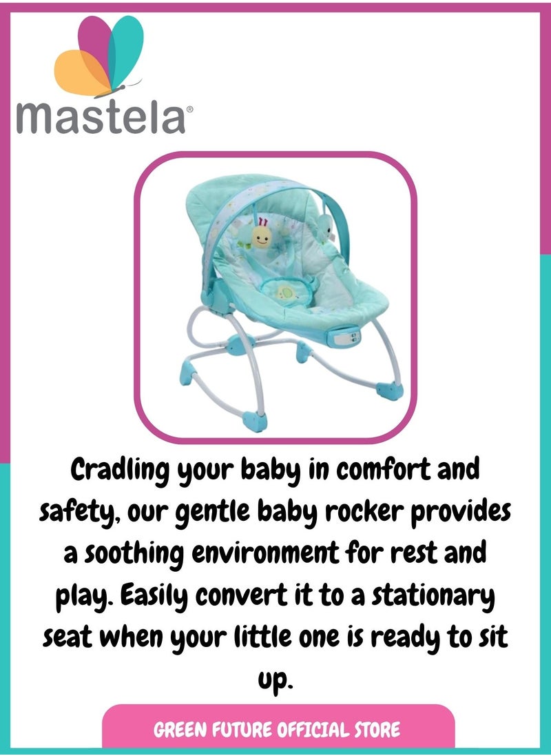 Baby Bouncer Chair – Comfortable Infant Rocker with Vibrating Seat and Toy Bar for Newborns and Toddlers