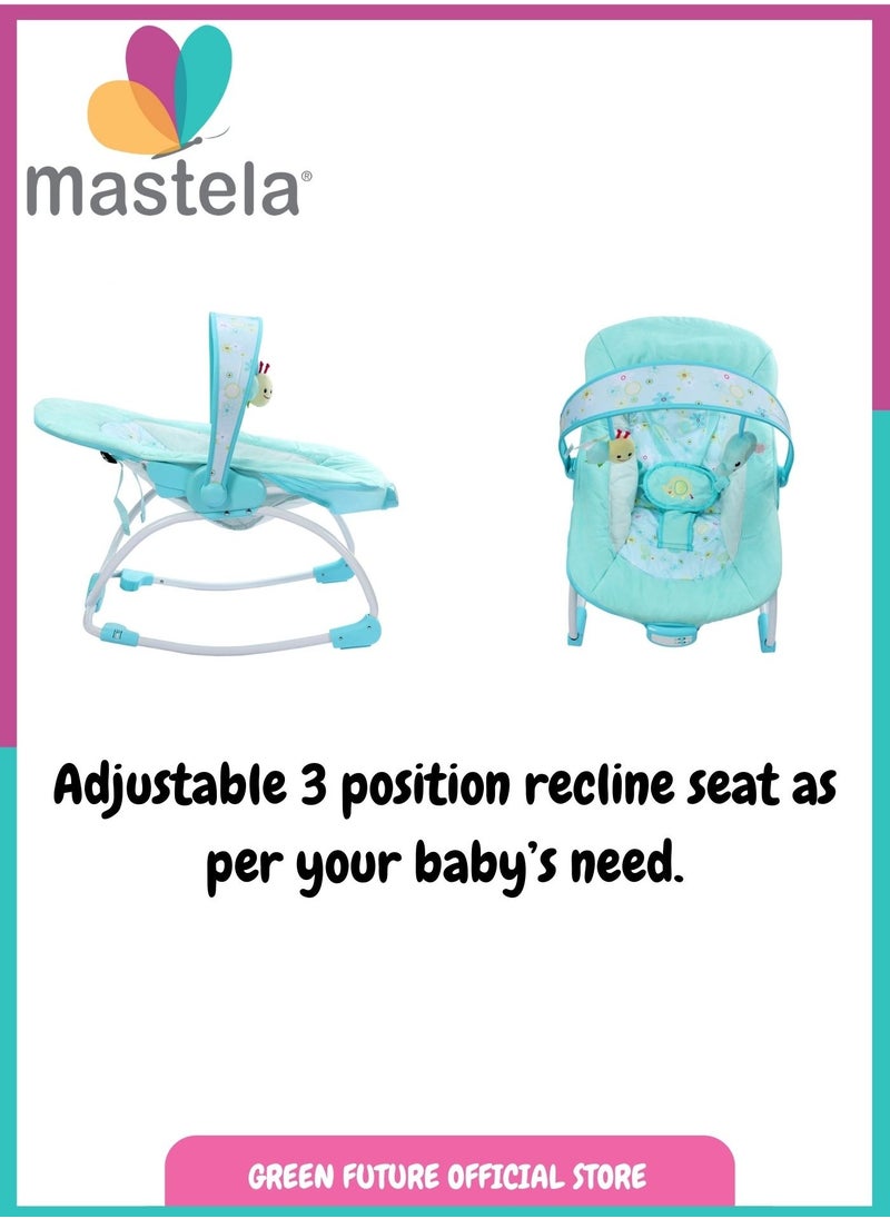 Baby Bouncer Chair – Comfortable Infant Rocker with Vibrating Seat and Toy Bar for Newborns and Toddlers