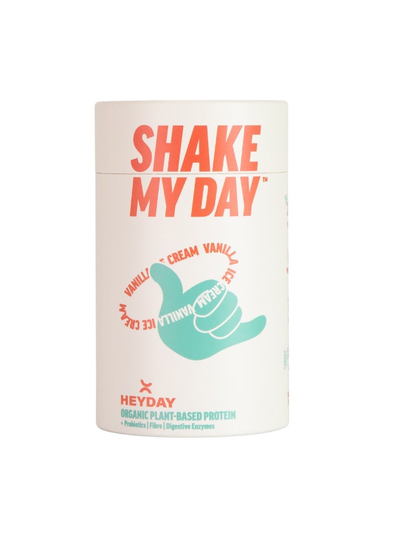 Heyday Shake My Day Natural Plant-Based Organic Protein Powder (800g) | Vanilla Flavour | Nutrient-Rich with Probiotics | Ideal for Smoothies & Shakes | Muscle Support & Recovery for Men & Women