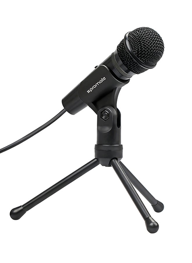 Universal Digital Dynamic Vocal Microphone, 3.5mm Connector Stereo Multimedia Condenser Vocal Microphone Stand for Laptop, PC, Digital Voice Recorder PC Tweeter-9 Black