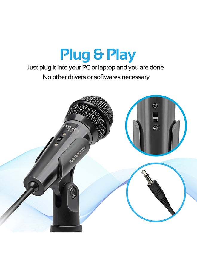 Universal Digital Dynamic Vocal Microphone, 3.5mm Connector Stereo Multimedia Condenser Vocal Microphone Stand for Laptop, PC, Digital Voice Recorder PC Tweeter-9 Black