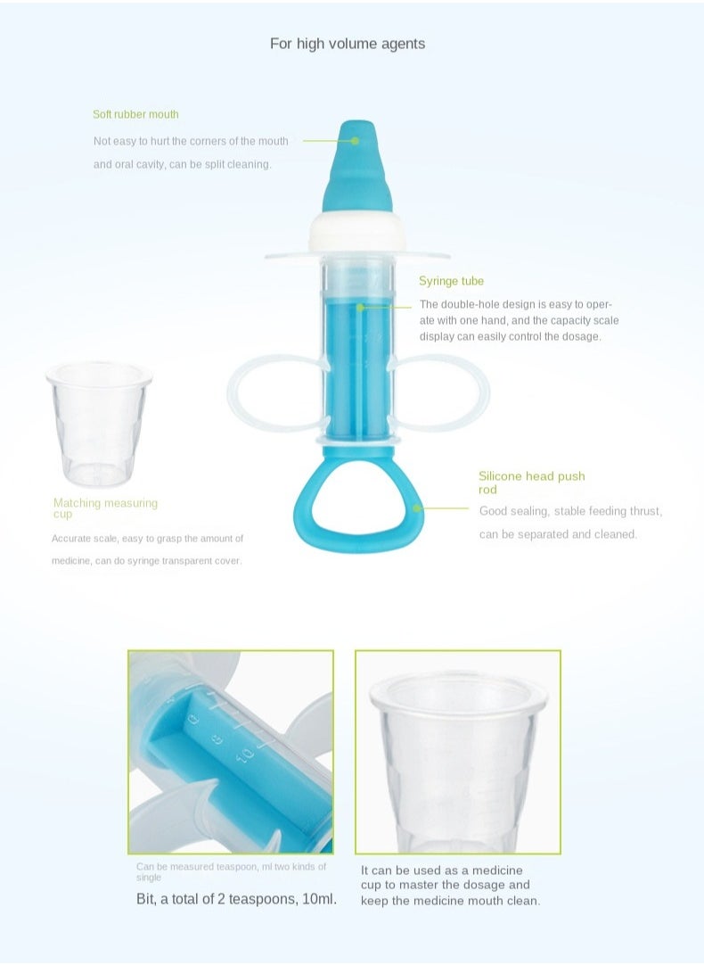 The 6-piece Set Includes  Feeder And Snot-sucking Device Suitable For Newborn Babies. The Set Is Safe And Easy To Carry To Solve The Problem Of Medication And Feeding (Blue)