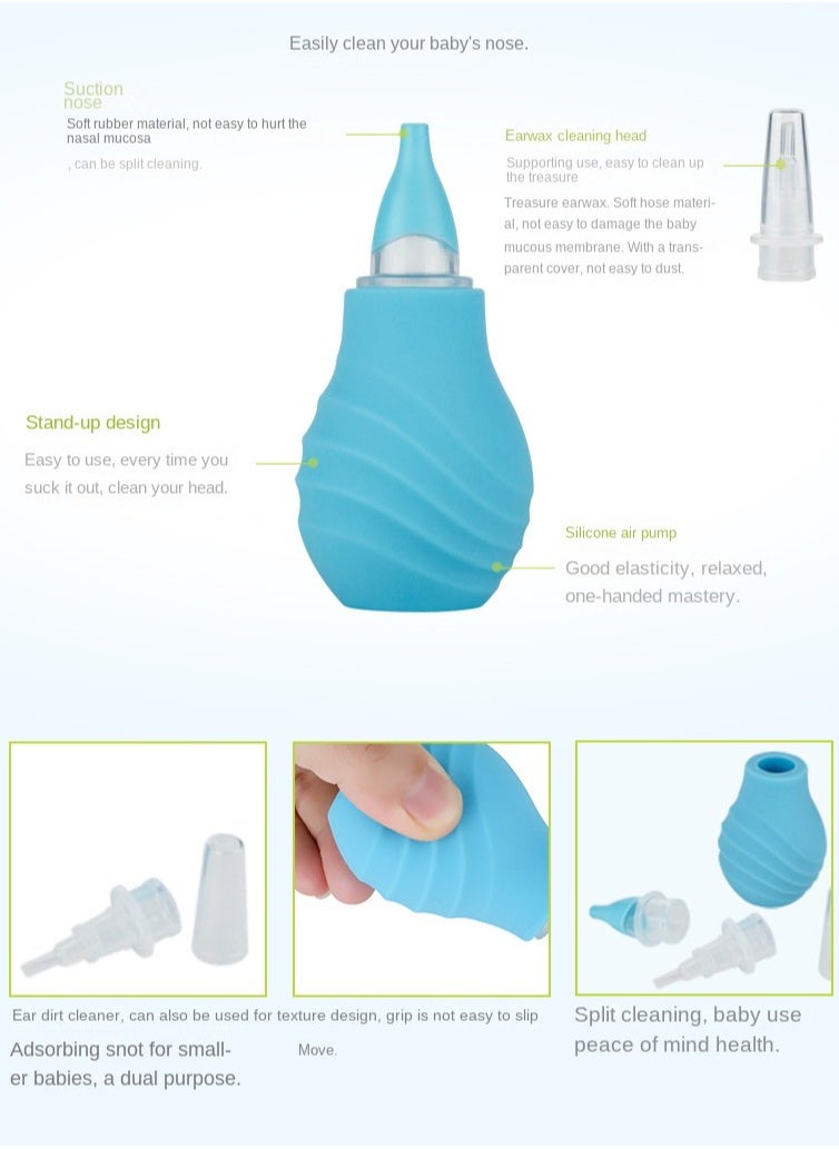 The 6-piece Set Includes  Feeder And Snot-sucking Device Suitable For Newborn Babies. The Set Is Safe And Easy To Carry To Solve The Problem Of Medication And Feeding (Blue)