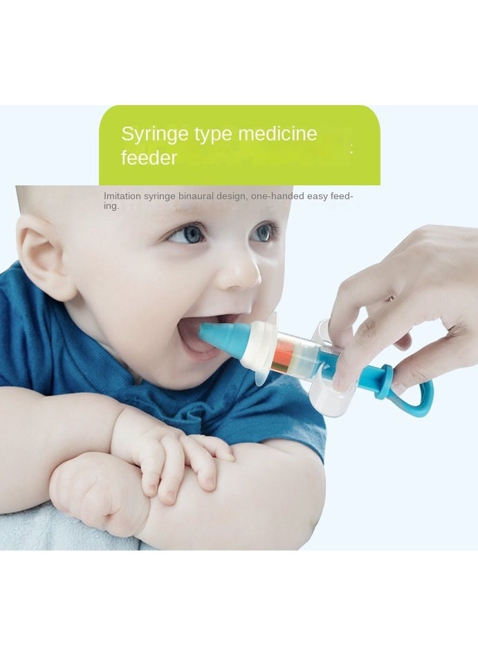 The 6-piece Set Includes  Feeder And Snot-sucking Device Suitable For Newborn Babies. The Set Is Safe And Easy To Carry To Solve The Problem Of Medication And Feeding (Blue)