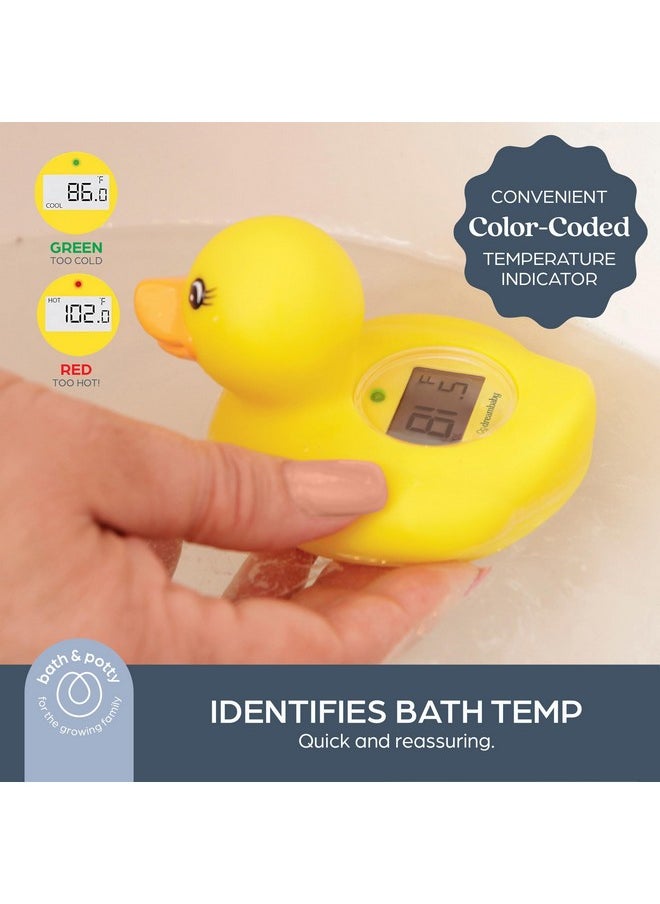 Duck Baby Bath Thermometer - Instant Read Digital Thermometer For Water And Room Temperature - Floating Baby Bath Toy - Newborn Must-Have