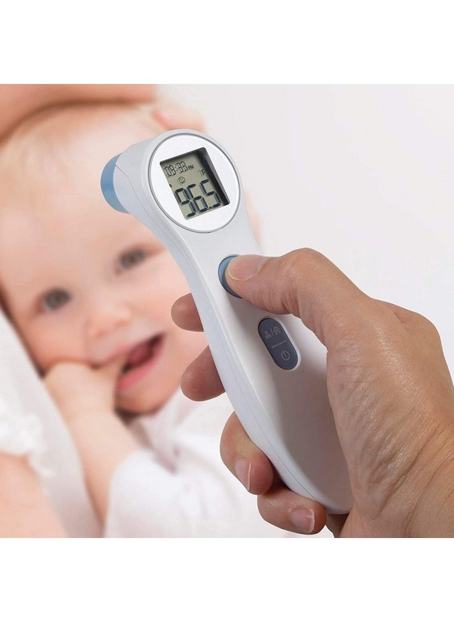 Digital Forehead Thermometer - Infrared - White (Body Temperature Reader, Lightweight, Compact)